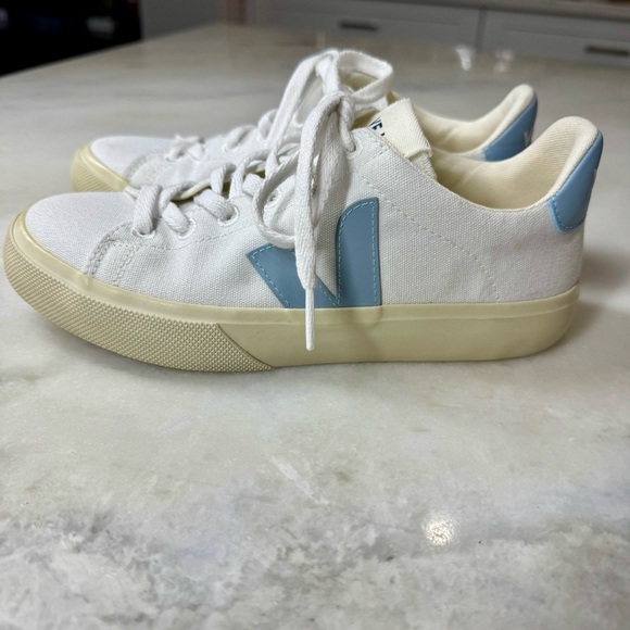 Veja Campo white steel canvas sneaker. Size 6 - Picture 3 of 12